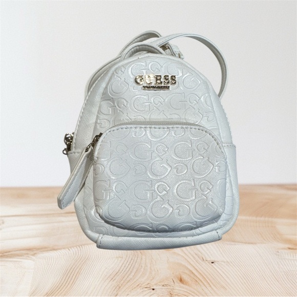 Guess Handbags - GUESS Silver Embossed Mini crossbody